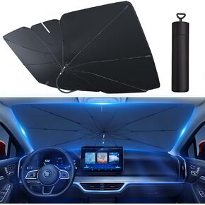 Windshield Sun Shade Umbrella for Car - Protect Car from Sun Rays & Heat Damage Keep Cool and Protect Interior, 130-75