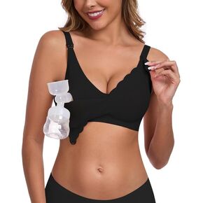 Vinfact Hands Free Pumping Bra Adjustable Breast-Pumps Nursing Bra Comfort Maternity Breast Pump Bra - Black L