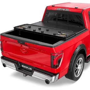 MOSTPLUS Tri-Fold Soft Truck Bed Tonneau Cover On Top Compatible with 2022 2023 2024 2025 Ford Maverick Bed 3 Fold Fleetside (4.5 FT Feet Bed-54.4 inch