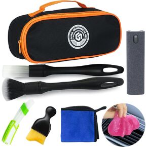 8PCS Car Interior Detailing Kit, Dash Duster for Car Interior Detail Brush with Car Cleaning Gel Automotive Detailing Supplies Kit for Auto, Truck, SUV, RV - Car Gifts for Women