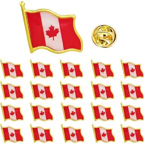 20/50/100 PCS Canada Flag Fling Fabel Pins Bulk Metal Canada Flag Flag Badge Souvenir for Hat Cloths Backpack