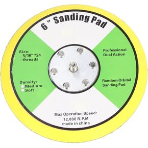 Jadeshay 6" Hook and Loop Backing Plates, Air Sander Polisher PU Backing Pad for Sanding Polishing Buffing