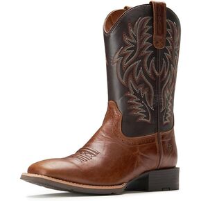 Cowboy Boots For Men - Mens Sport Wide Square Toe Western Boot,Oil/Slip Resistant,Durable Fashionable Classic Pull on 10 Inch Wellington Boots - Soft Toe