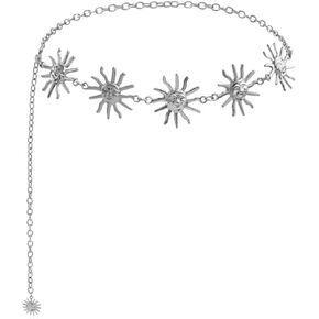 YWCUTE Moon metal waist chain, sun pendant belt, women's waist chain, body chain,Belly Chain jewelry accessories