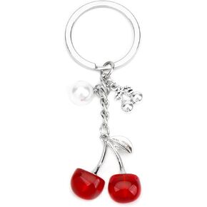 Cherry Keychain,Red Keychain for Purse Handbags,Cherry Accessories for Women