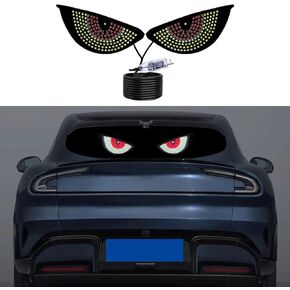 2pcs أضواء العيون Car Devil ، الزجاج الأمامي للسيارة والنافذة الخلفية LED Devil Eye ، Devil Devil Eye Lights ، USB Plug Push Control Logo