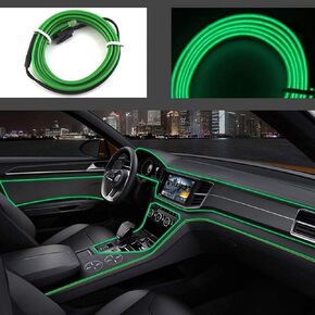 Abaldi El Wire Neon Light Car Interior Light ، مجموعات الإضاءة المحيطة لزخارف عيد الميلاد عيد الميلاد في عيد الميلاد (5M/16ft ، الأخضر الفلوري)