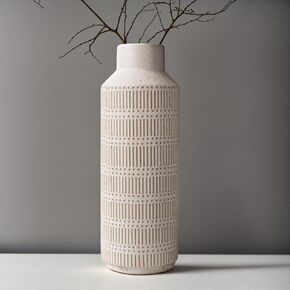 مزهرية من السيراميك الريفي لغرفة المعيشة غرفة نوم 11.02 '' Farmhouse White Flower Vases for Bouquet Pay Plant Home Decor