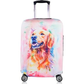 Travel Luggage Cover, Anti-Scratch Suitcase Protector, Elastic Washable Dog Baggage Covers, Personalized Suitcase Cover(style 1) (L (26-28 inch suitcase))