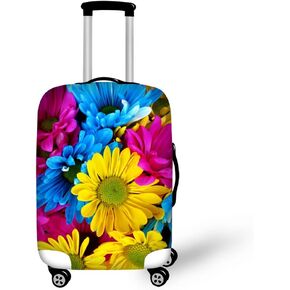 Travelling Luggage Cover Washable Suitcase Protector Anti-scratch Suitcase cover Colorful Luggage suitcase protective cover Fits 18-30 Inch (M (22"-26" Cover), 02)
