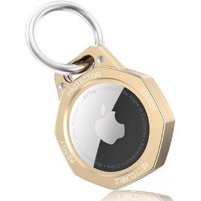 Tieuwant AirTag Holder Case- Aluminum Alloy Keychain for Apple AirTag Tracker (Gunmetal Grey)