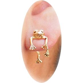 Frodete Gold Frog arring ، المعادن النحاسية ، تصميم حيوان لطيف ، hypoallergenic ، للنساء والمراهقين ، هدية عيد الميلاد 2023