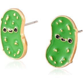 Pickle Earrings For Women, Cute Pickle Enamel Studs Cucumber Funny Statement Trendy For Birthday Daily Emotional Support Jewelry Gifts