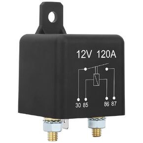 Starter Relay, 12V 120A, 4 Pin SPST, Continuous Duty Relay, Car Battery Control Relay, Automotive Heavy Current Start Relay Car Relay (1)