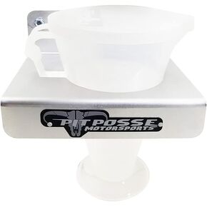 Pit Posse PP3346 نسبة قياس كوب ث/الغطاء و CADDY CADDY COMBO- لمزيج الزيت 2 فائدة سائل محرك السكتة الدماغية يمكن 16: 1 إلى 70: 1 نسبة التخزين- حامل التخزين Caddy W/كوب متضمن (الفضة)