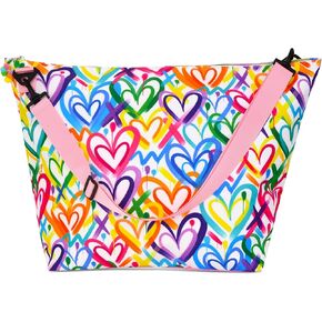 iscream + Corey Paige Designs 23.5" x 16" Weekender Travel Tote Bag with Vibrant Nylon Exterior and Adjustable Strap - Love to Dance