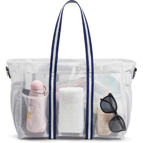 G4Free Waterproof Beach Tote Pool Bags for Women, Large Capacity Tote Bag With Wet Compartment for Weekender Travel