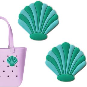Seashell Charms for Bogg Bag - Set of 2 PVC Rubber Inserts, Compatible with Bogg Bag Accessories, Beach Bag Charms Inserts Accessories for Women Girls 1