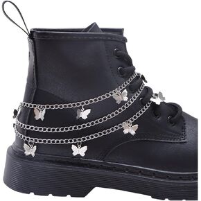 2Pcs Punk Shoe Chains Cross Sneaker Charms Shoe Lace Charms Star Butterfly Chain Goth Shoes Accessorie Jewelry Gothic in Saudi Arabia