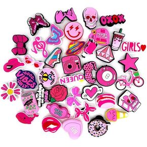 40Pcs Shoe Decoration Charms for Sandals Decoration Charms-pink