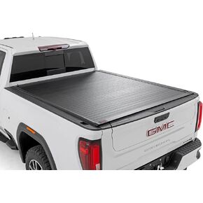 Rough Country Hard Roll-Up Tonneau Cover for Chevy Silverado & GMC Sierra 2500HD/3500HD (2020-2025) - Aluminum Truck Bed Cover, Fits 6'9" Bed w/Rail Caps