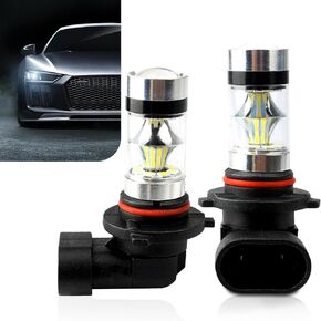2 PCS 9005/9006 LED Car Fog Light Bulb, Daytime Running lights, 6500K Front Light, 12V 100W Low Beam Lights, Universal for Most Vehicles (White Light)