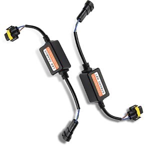 2 PCS Canbus Decoder, H11/H8/H9 Anti Flicker Capacitor Error Code Light Decoder, Radio Fault Audio LED Filter Resistor Canbus, Universal for Cars, Trucks, SUVs (Black)