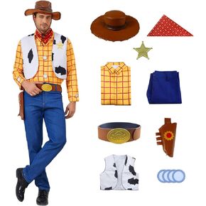 Lilliwween Woody Comple Come Cowboy Cosplay Costume Sheriff Halloween Goyse Fant Dress