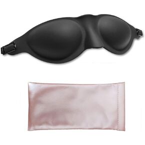 Silicone Sleep Goggles, Moisture Chamber Glasses for Dry Eyes, Reusable Dry Eye Sleep Mask Elastic and Stretchable Strap, Hydrating Sleep Mask with Goggles case