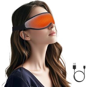 Heated Eye Mask Warm Eye Compress for Dry Eyes - USB Electric Heat Eye Mask Heating Pad for Dry Eye Relief, Stye, Blepharitis, Improve Sleep