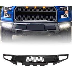 Front Bumper Kit Compatible with Raptor F150 2009-2014, Truck Metal Off Road Bumper with Fog Lights, Gloss Black