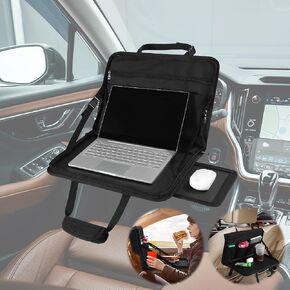 BALAPET 3 in 1 Steering Wheel Eating Tray with Retractable Holder, Portable Steering Wheel Laptop Holder, Multifunctional Car Work Table for for Eating Food Drink and Writing Laptop Work