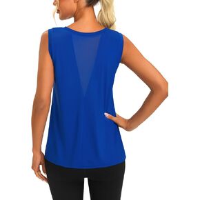 Women's Workout Tank Tops Sleeveless Lightweight Mesh Yoga Tops Athletic Gym Running Shirts