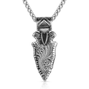 Montana Silversmiths Mens Old West West Arrowhead قلادة سلاسل القمح 22 بوصة