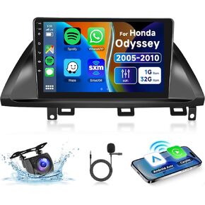 for Honda Odyssey 2005-2010 Android Car Radio Stereo, Wireless Apple Carplay Android Auto 10.1" Touch Screen Bluetooth Car Audio Receiver Support GPS Navigation WiFi Backup Camera FM/RDS HiFi SWC