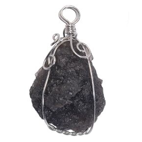 قلادة الحجارة الطبيعية قلادة للرجال - رجالي سافوردتي Cintamani Tektite Stone Stone Necklace ، الأسلاك المصنوعة يدويًا ملفوفة بالكرورات الخام ، هدايا مجوهرات مجوهر