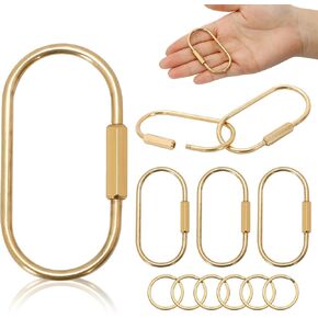 4 PCS BRASS SCREW LOCK -chain ، GOLD SCREW LOCK CLIP سلسلة مفتاح الحلقة ، حلقة مفتاح BRASS BRASS SIMPLE