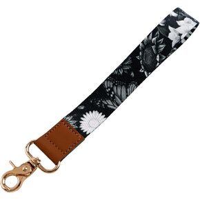 Purple Sun Leather Wrist Keychain – Cute Wristlet Lanyard Key Chain, Key Lanyard with Metal Clasp for Keys & Badge Holder, Occult Aesthetic Accessories for Women, Girls, Kids