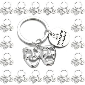 PHAETON 20PCS Theatre Keychain Drama Mask Gift Comedy Tragedy Mask Theatre Actor Actress Broadway Musical Drama Keychain I'm Not Dramatic I'm Theatrical for Performer Gift Musical Lovers Gifts