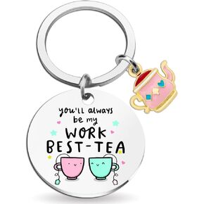 Work Bestie Gift for Women Coworker Leaving Go Away Retirement Gifts for Boss Lady Funny Christmas Birthday Gift for Female Friend Office Friendship Gift Best Friends Besties Key Chains
