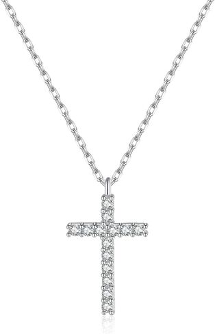 SLUYNZ Solid 925 Sterling Silver CZ Cross Choker Necklace for Women Teens Cross Pendant Necklace in Saudi Arabia