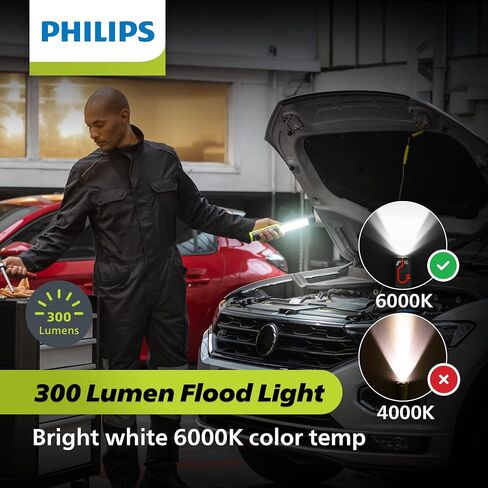 Philips Xperion 6000 LED Headlamp Work Light, 300 Lumen Professional Flash Light with Diffused Flood Light and Rotatable Spot Light for Mechanics, Running, Camping | X60HEADX1 in Saudi Arabia