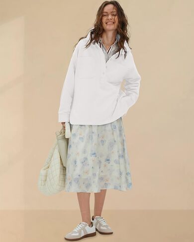 Locachy Women's Casual Oversized Polo Sweatshirt Lapel Long Sleeve Button Pullover Tops Fashion Outfits Clothes in Saudi Arabia