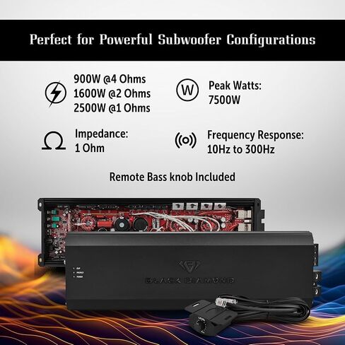 بلاك دايموند DIA-P2500X1D مضخم صوت أحادي الكتلة فئة D 1 قناة 2500 وات RMS in Kuwait