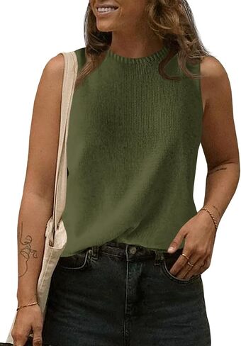 Imily Bela Womens Sleeveless Sweater Vest 2025 Casual Summer Crew Neck Knit Sweater Lightweight Pullover Tank Top in Kuwait