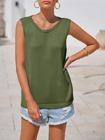 Imily Bela Womens Sleeveless Sweater Vest 2025 Casual Summer Crew Neck Knit Sweater Lightweight Pullover Tank Top in Kuwait