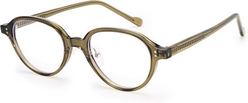 Dollger Blue Light Light Glocking Glockes for Woman Men TR90 Retro Round Computer Gluplight Glasses Clear Lens غير موصوفة أو زيتون أخضر in Kuwait