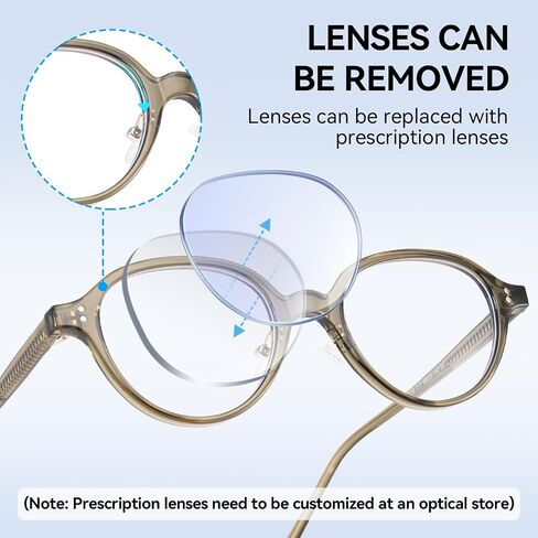Dollger Blue Light Light Glocking Glockes for Woman Men TR90 Retro Round Computer Gluplight Glasses Clear Lens غير موصوفة أو زيتون أخضر in Kuwait