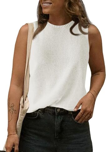 Imily Bela Womens Sleeveless Sweater Vest 2025 Casual Summer Crew Neck Knit Sweater Lightweight Pullover Tank Top in Kuwait