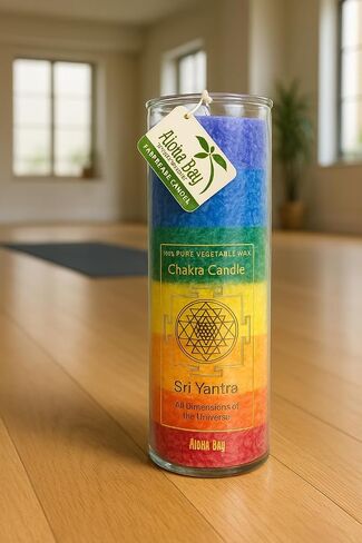 Aloha Bay Unscented Chakra Jar Rainbow Sri Yantra Candle (826792) in Saudi Arabia